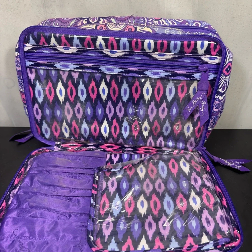 Vera Bradley Purple Floral Travel Cosmetics Bag